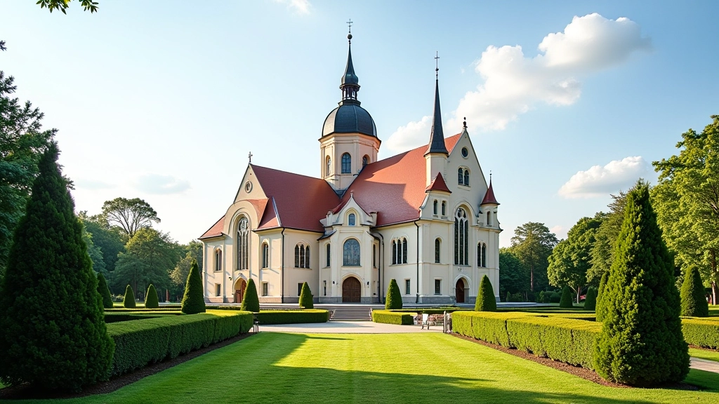 Aglonā bazilikas iespaidīgais fasāde un dārzs
